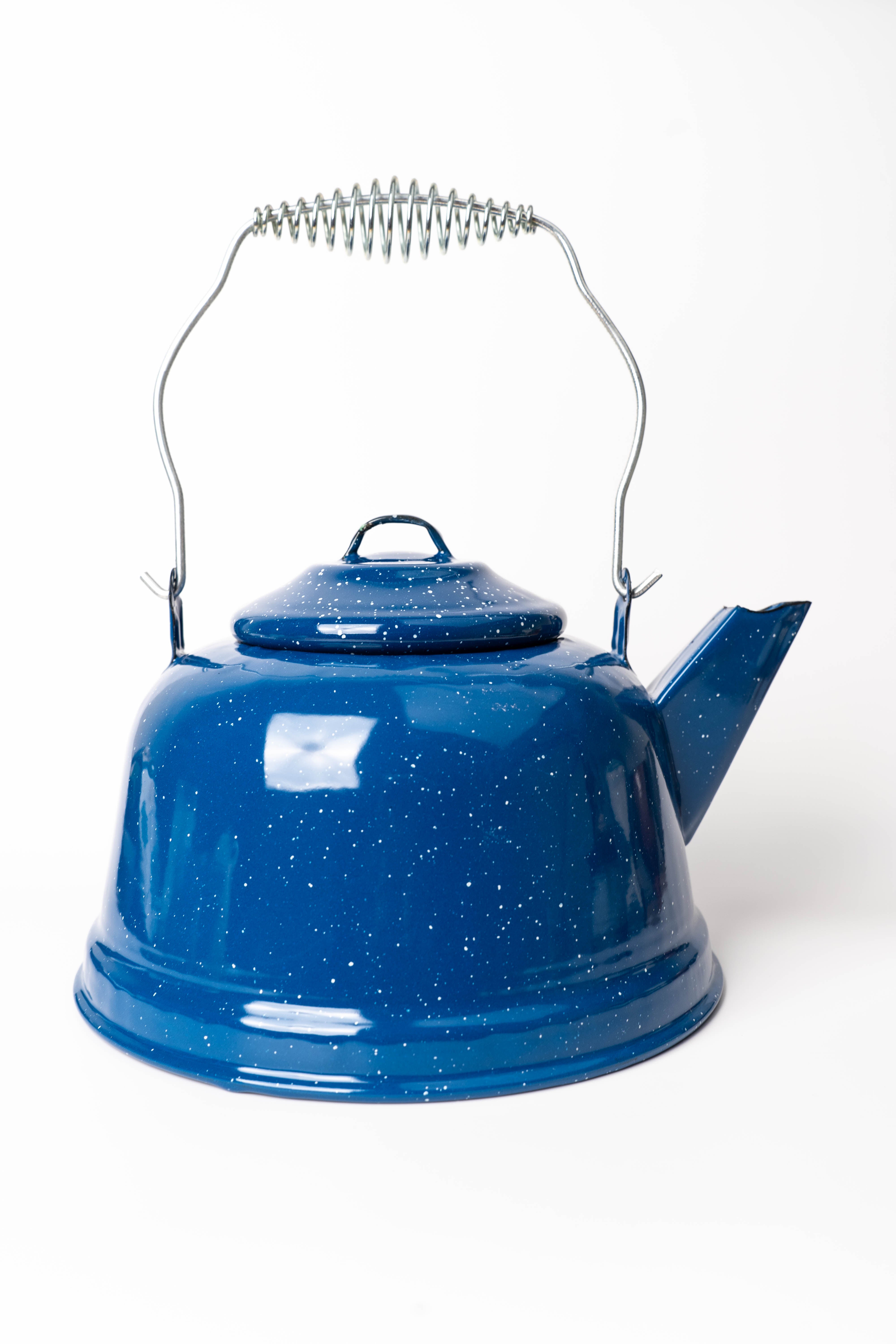 Blue Enamel Tea Kettle